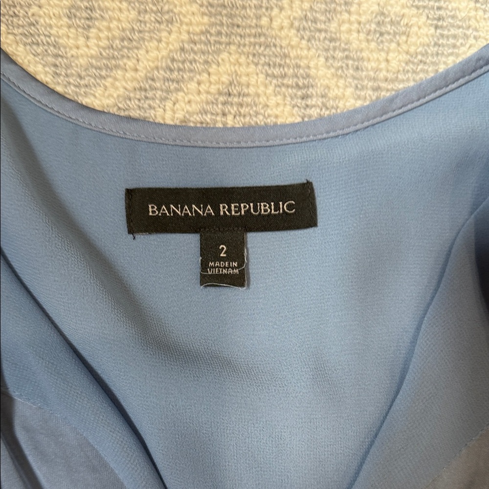 Banana Republic Slate Blue Ruffle-Trim Midi Dress - Picture 2 of 6
